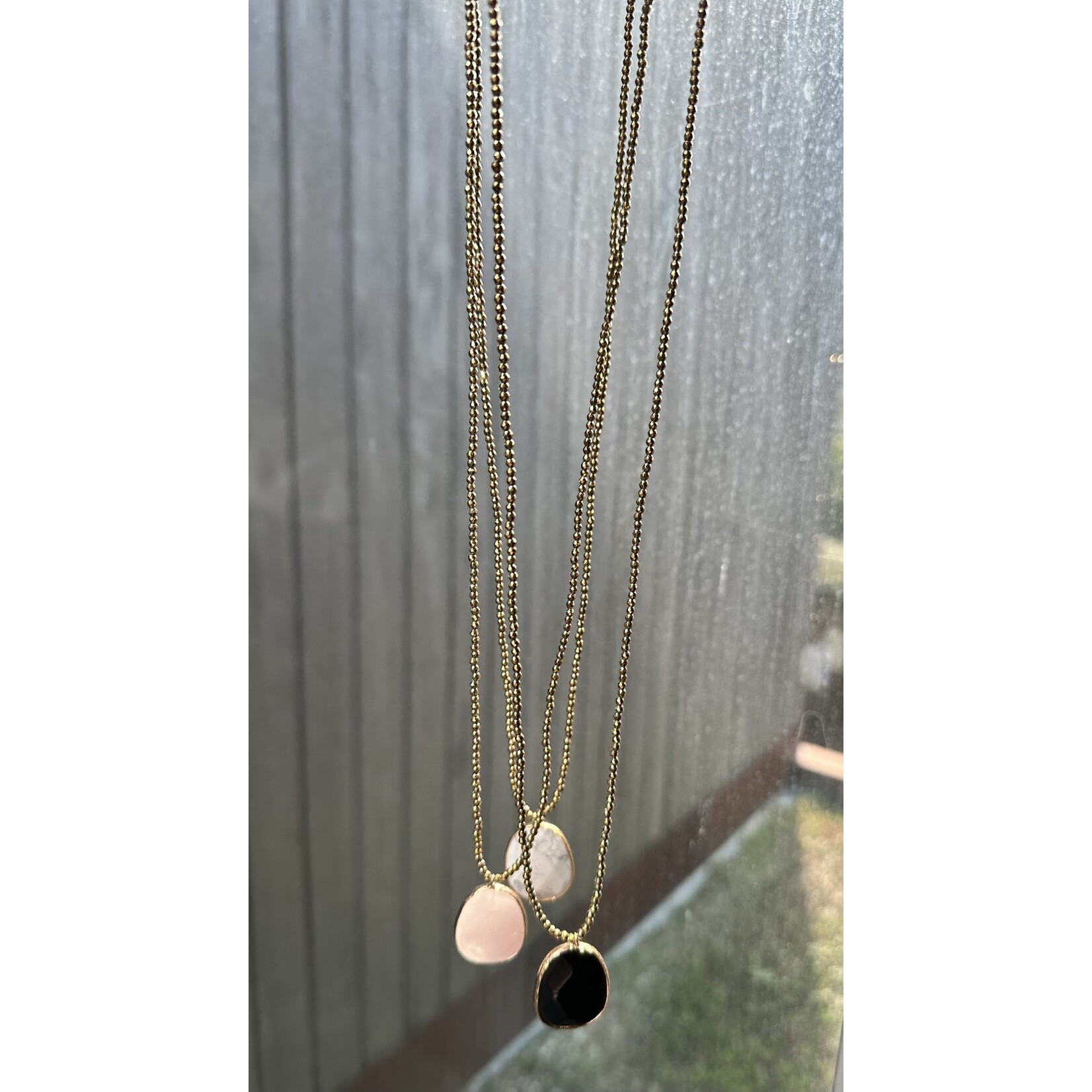 Scarlet et Lucien Sautoir Ines Hématites et Onyx Noir