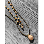 Scarlet et Lucien Sautoir Ines Hématites et Quartz Rose