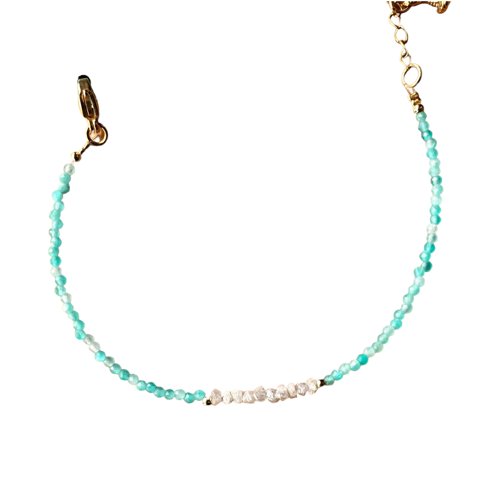 Scarlet et Lucien Bracelet Mani Pierres Semi-Précieuses et Diamants Bruts