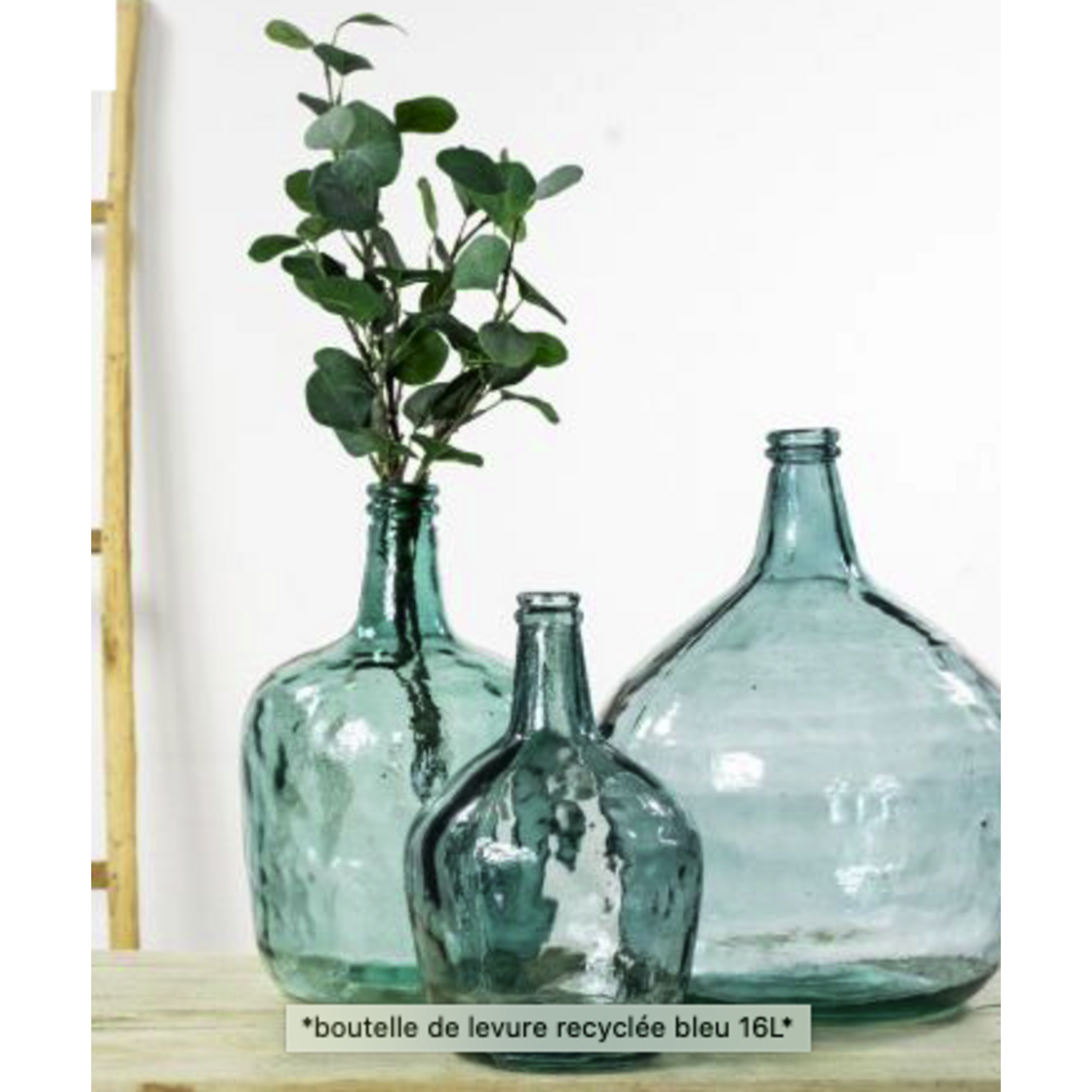 Dame Jeanne 16L Verre Recyclé Aqua