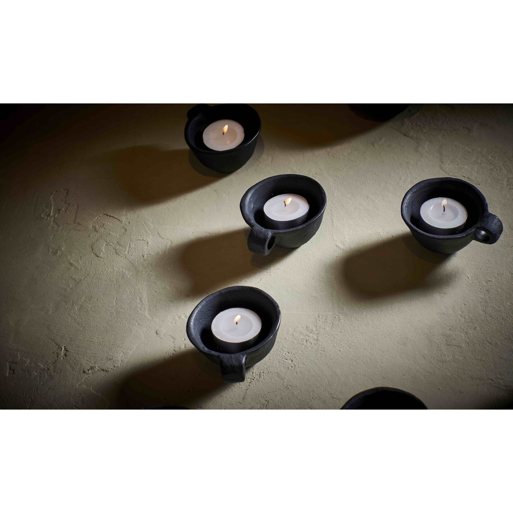 Pomax Photophore Finn aluminium Noir 9*7 cm