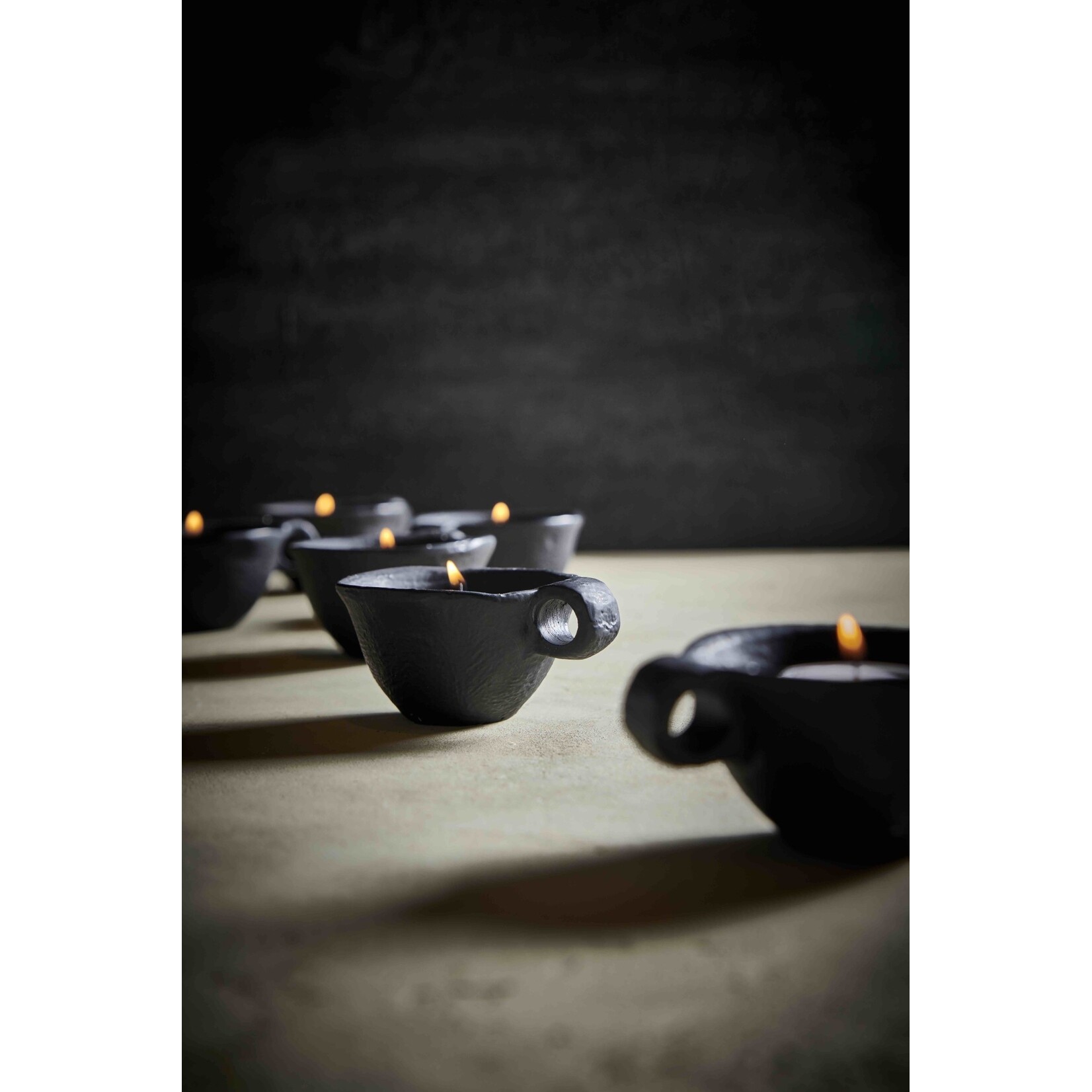 Pomax Photophore Finn aluminium Noir 9*7 cm