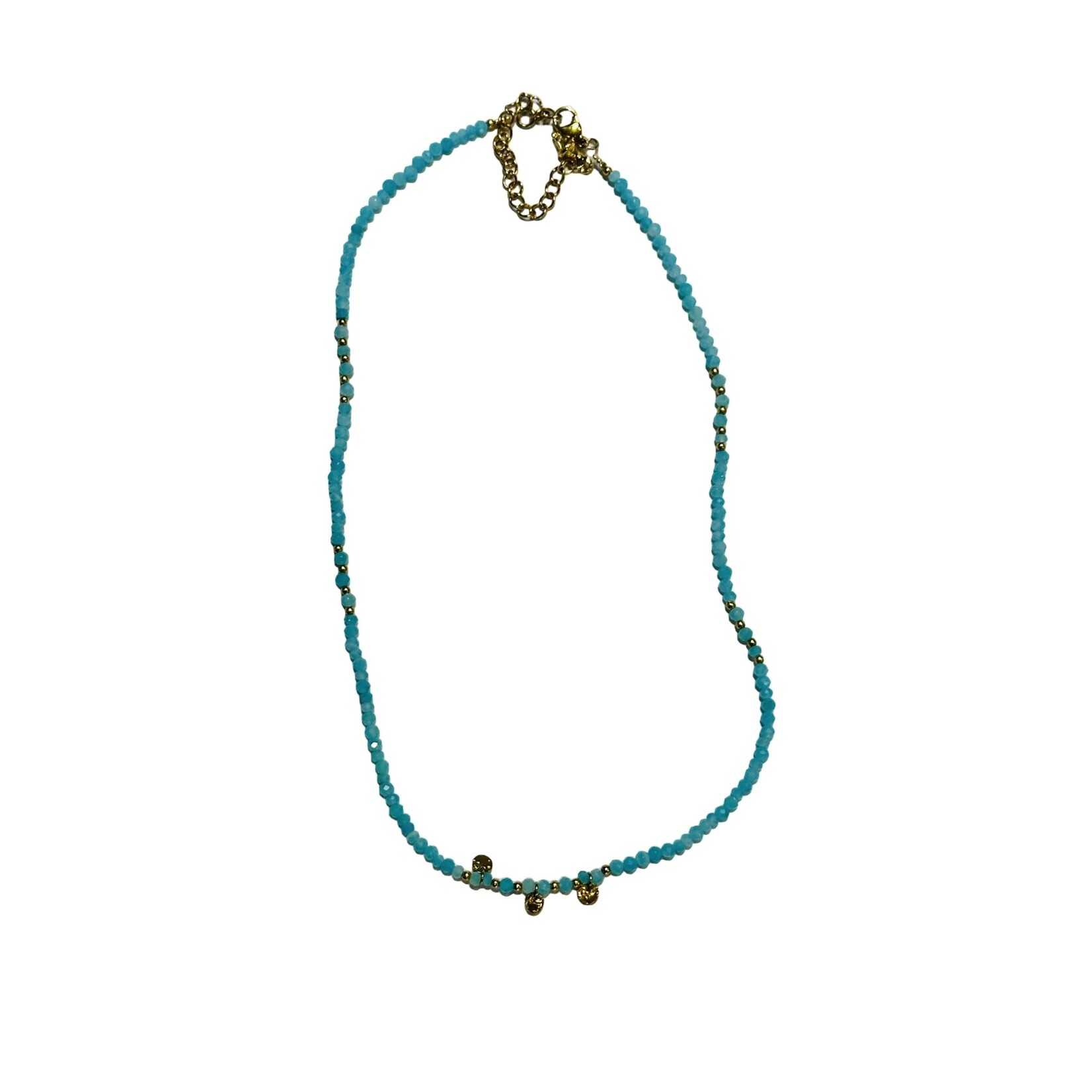 Scarlet et Lucien Collier Barbara Amazonite et Plaqué Or