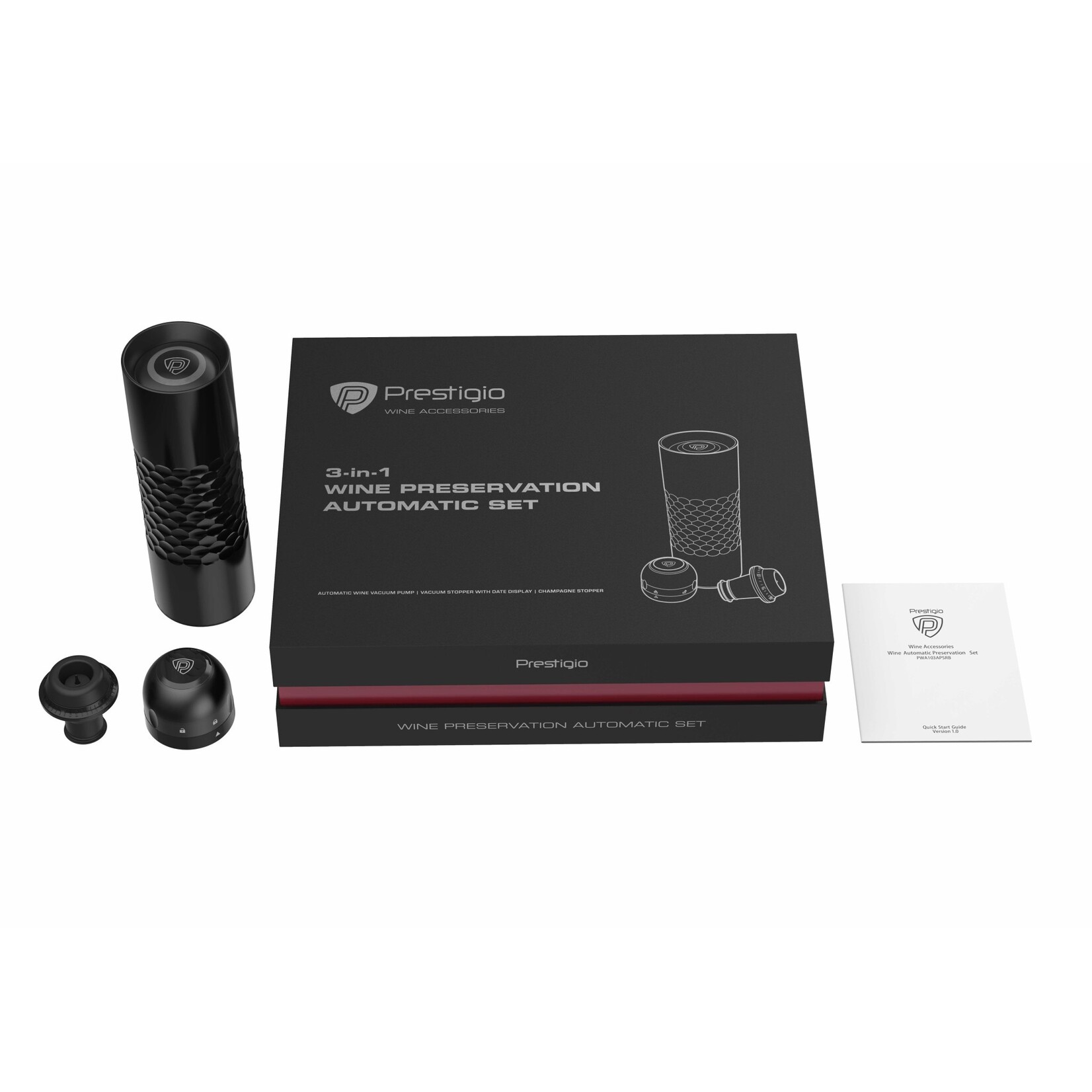 Bivouac Prestigio Wine Préservation Set Conservation Automatique Black