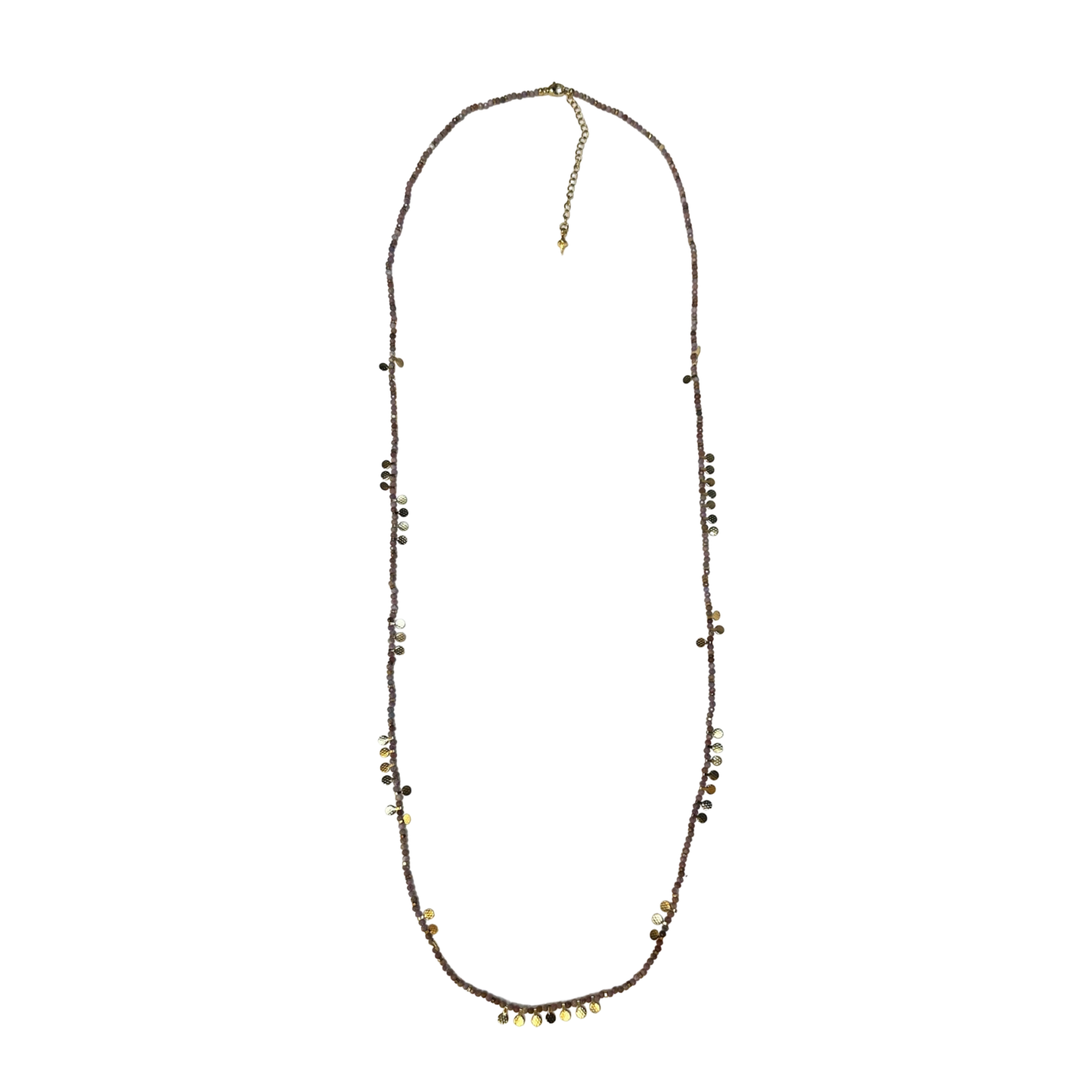 Scarlet et Lucien Sautoir Barbara Rhodochrosite et Plaqué Or