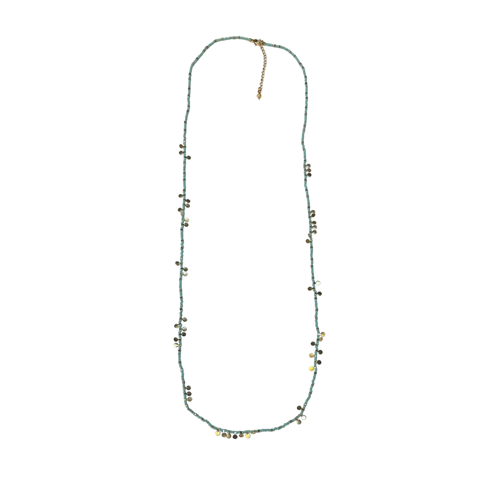 Scarlet et Lucien Sautoir Barbara Amazonite et Plaqué Or