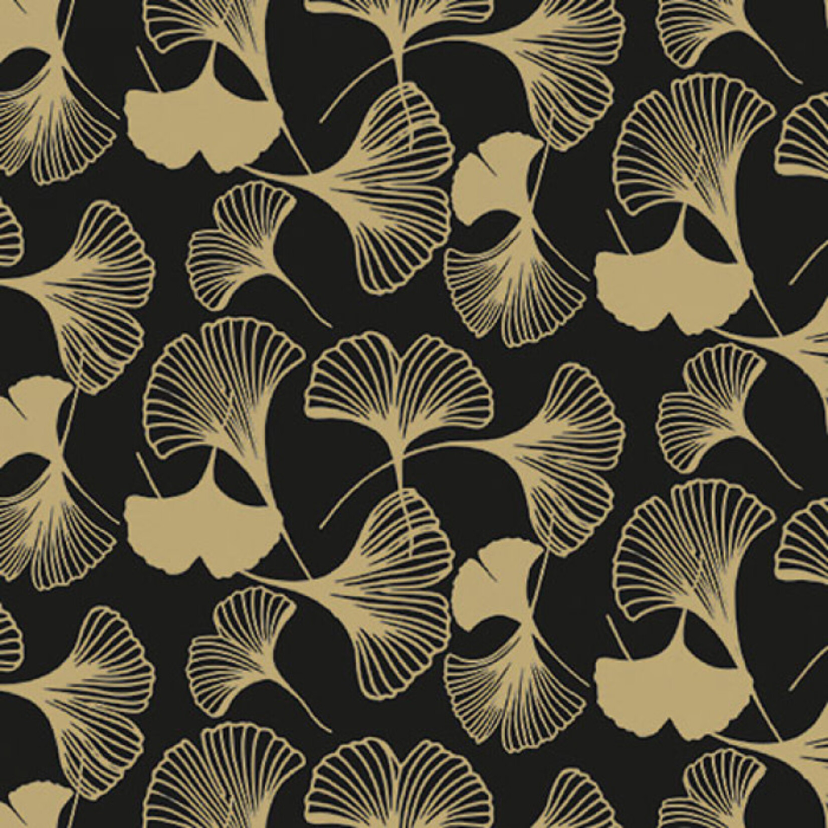 Serviettes en Papier Gingko Black Gold
