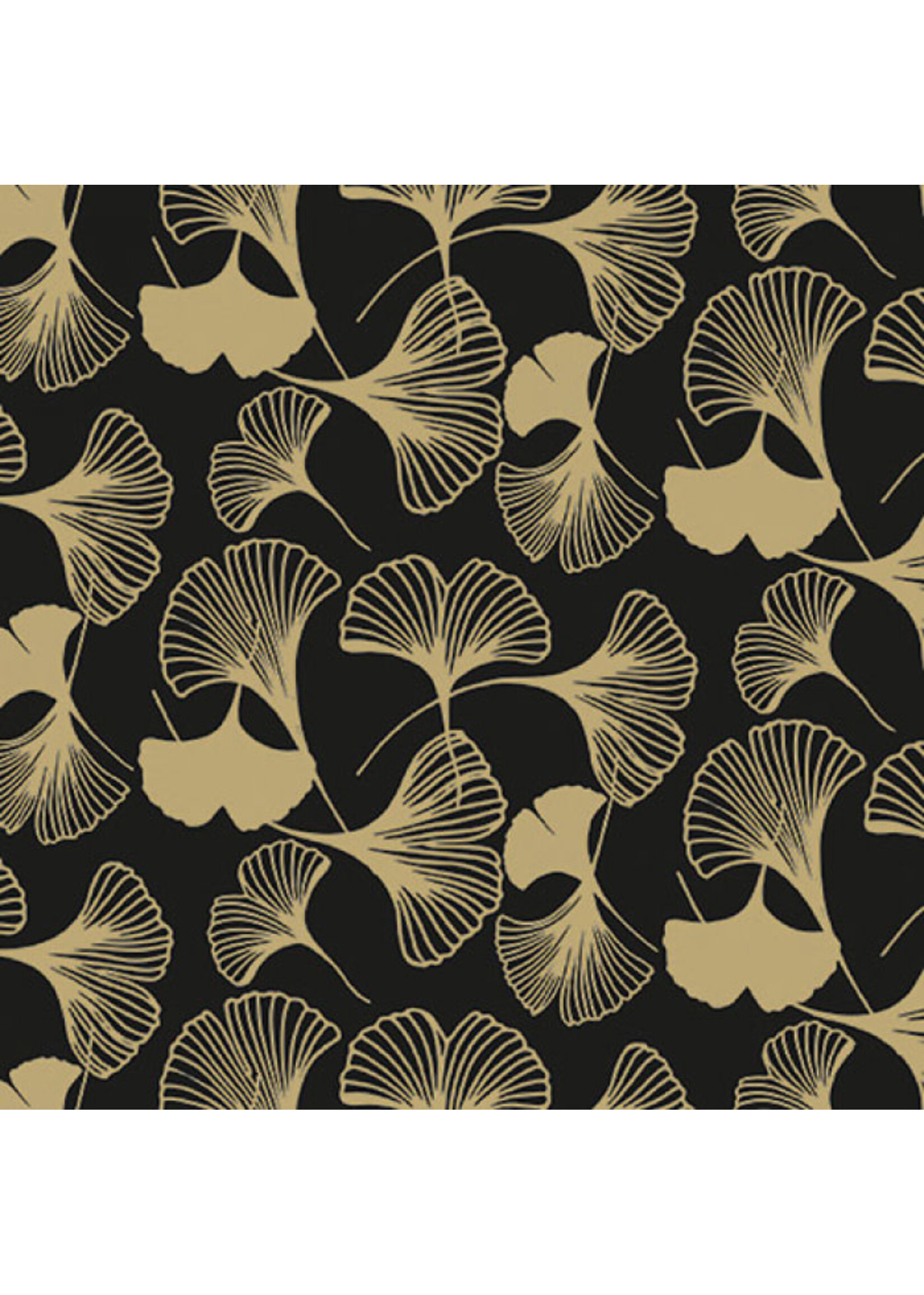 Serviettes en Papier Gingko Black Gold