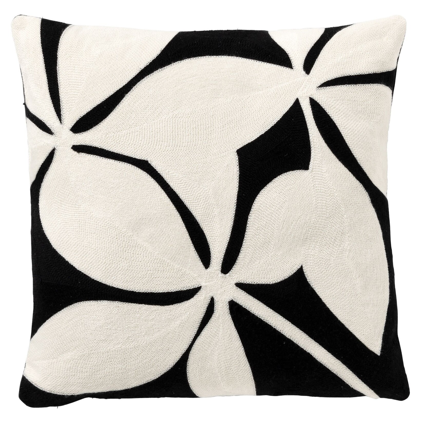 Coussin Elina Noir Fleur Blanche 45*45