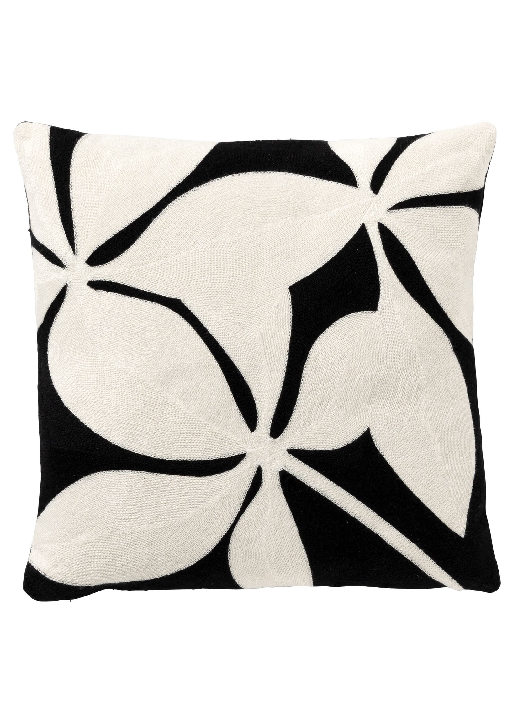 Coussin Elina Noir Fleur Blanche 45*45