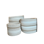 Bivouac Panier Corde et Coton Blanc