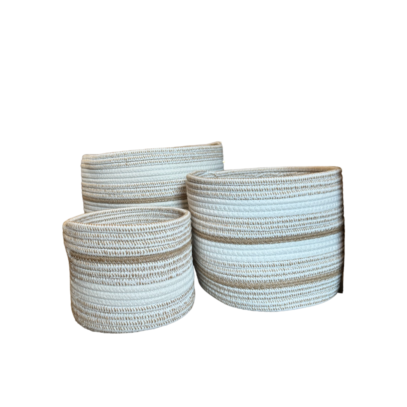 Bivouac Panier Corde et Coton Blanc