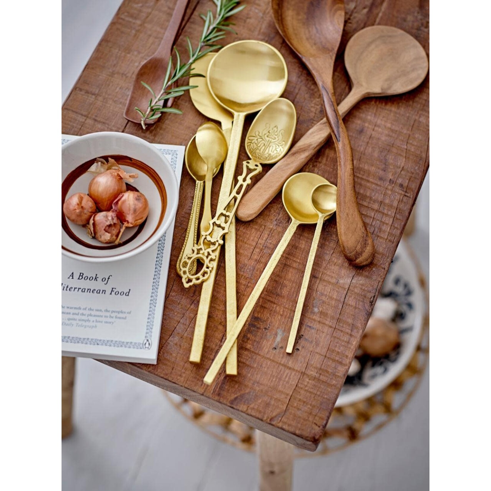 Bloomingville Serra Couverts à Salade Or Laiton