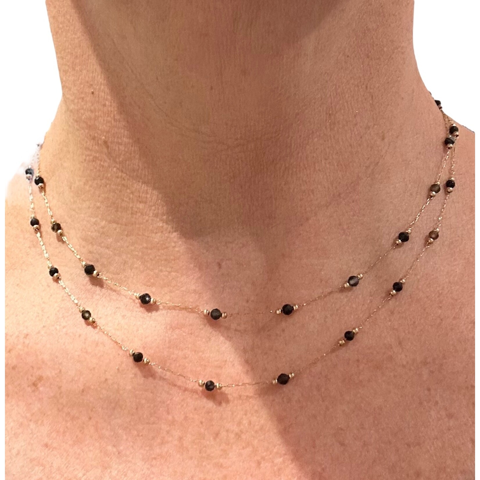 Scarlet et Lucien Collier Clara Double Onyx Noir