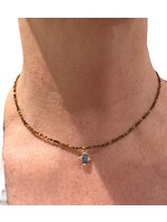Scarlet et Lucien Collier Maria Oeil de Tigre Pendentif Labradorite
