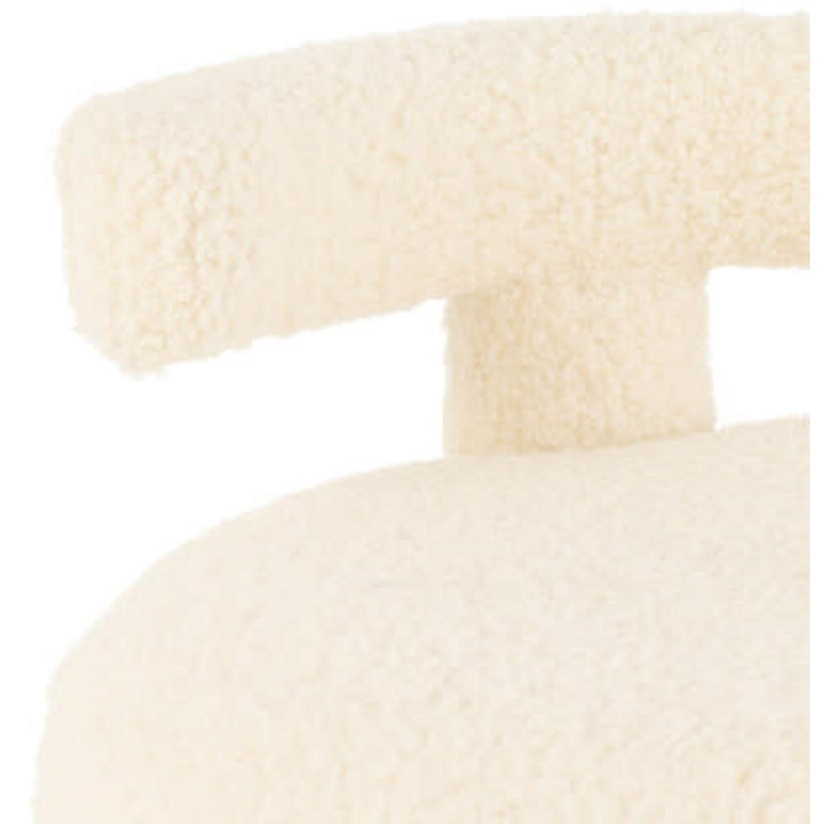 Pouf Blanc Bouclettes avec Dossier