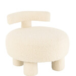 Pouf Blanc Bouclettes avec Dossier