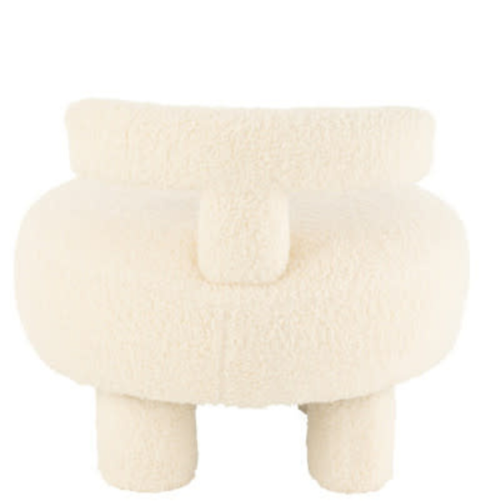 Pouf Blanc Bouclettes avec Dossier