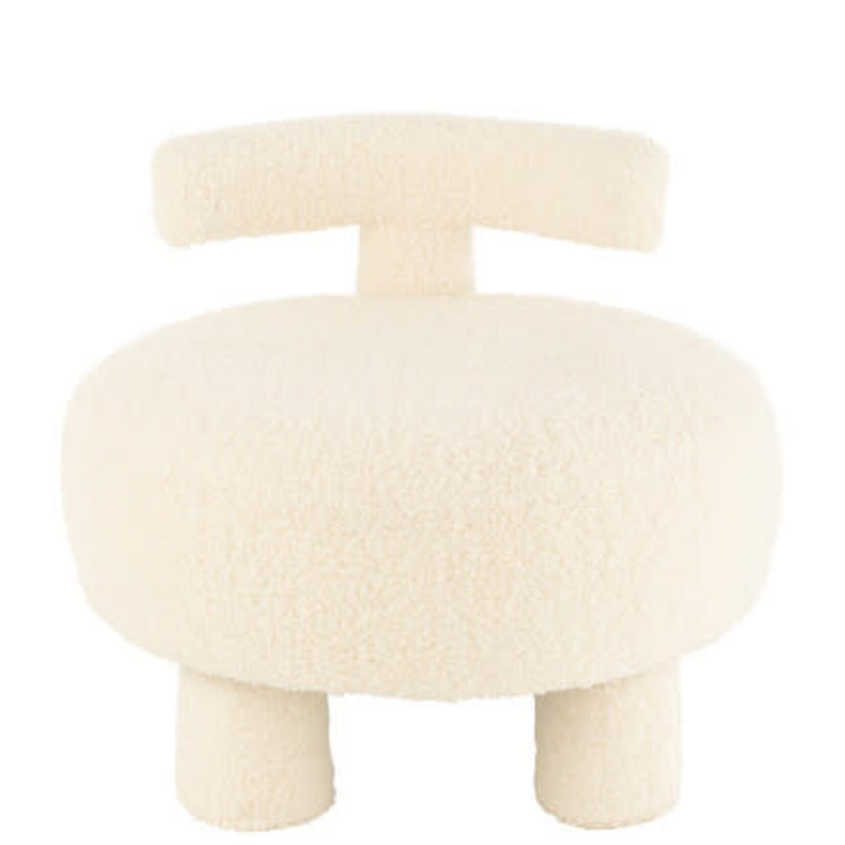 Pouf Blanc Bouclettes avec Dossier