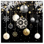Serviettes en Papier Christmas Bubbles Black