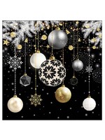 Serviettes en Papier Christmas Bubbles Black