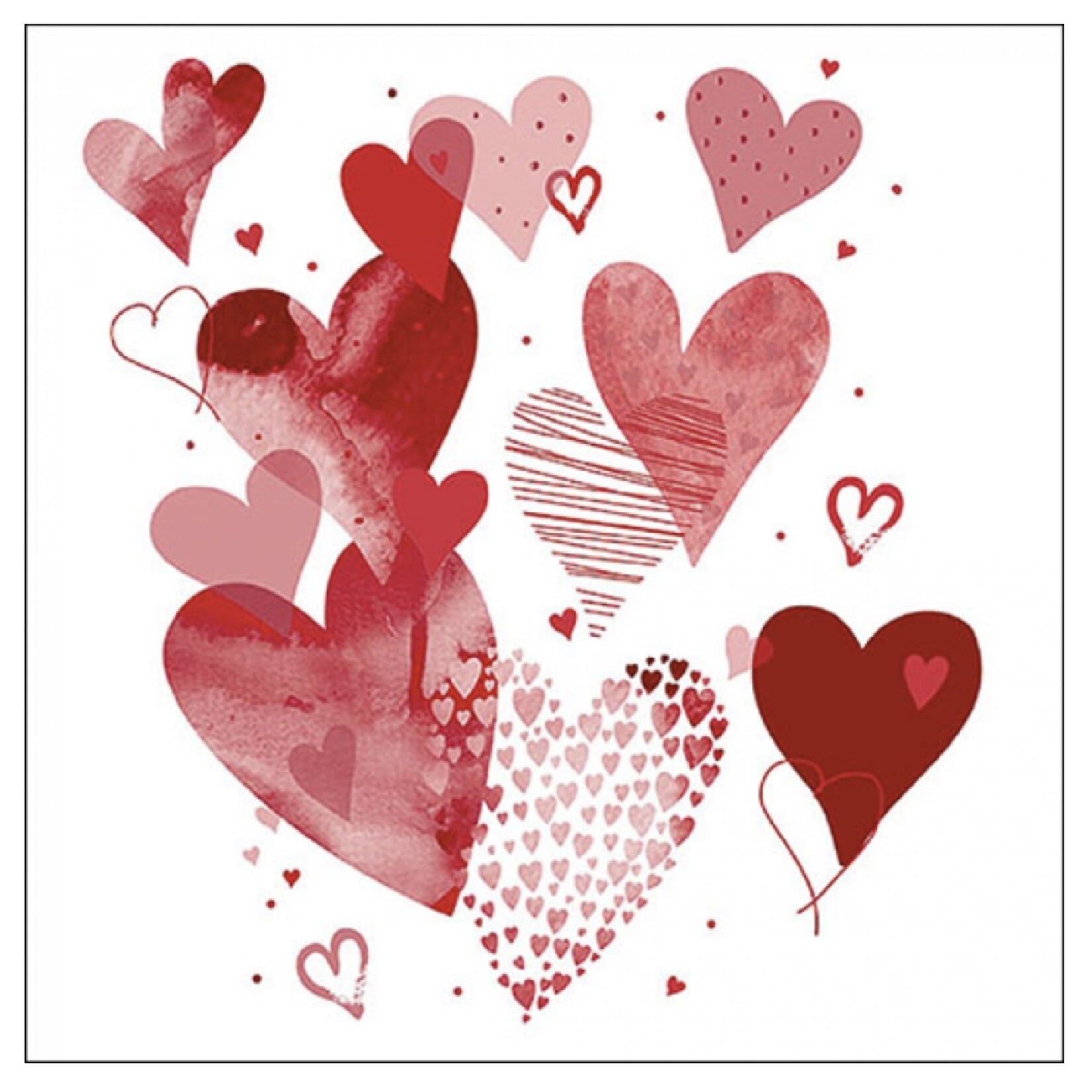 Serviettes en Papier With Love Red
