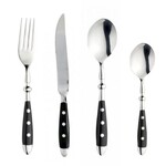 Eternum Doria Inox et Noir Ménagère Couverts 24 pièces