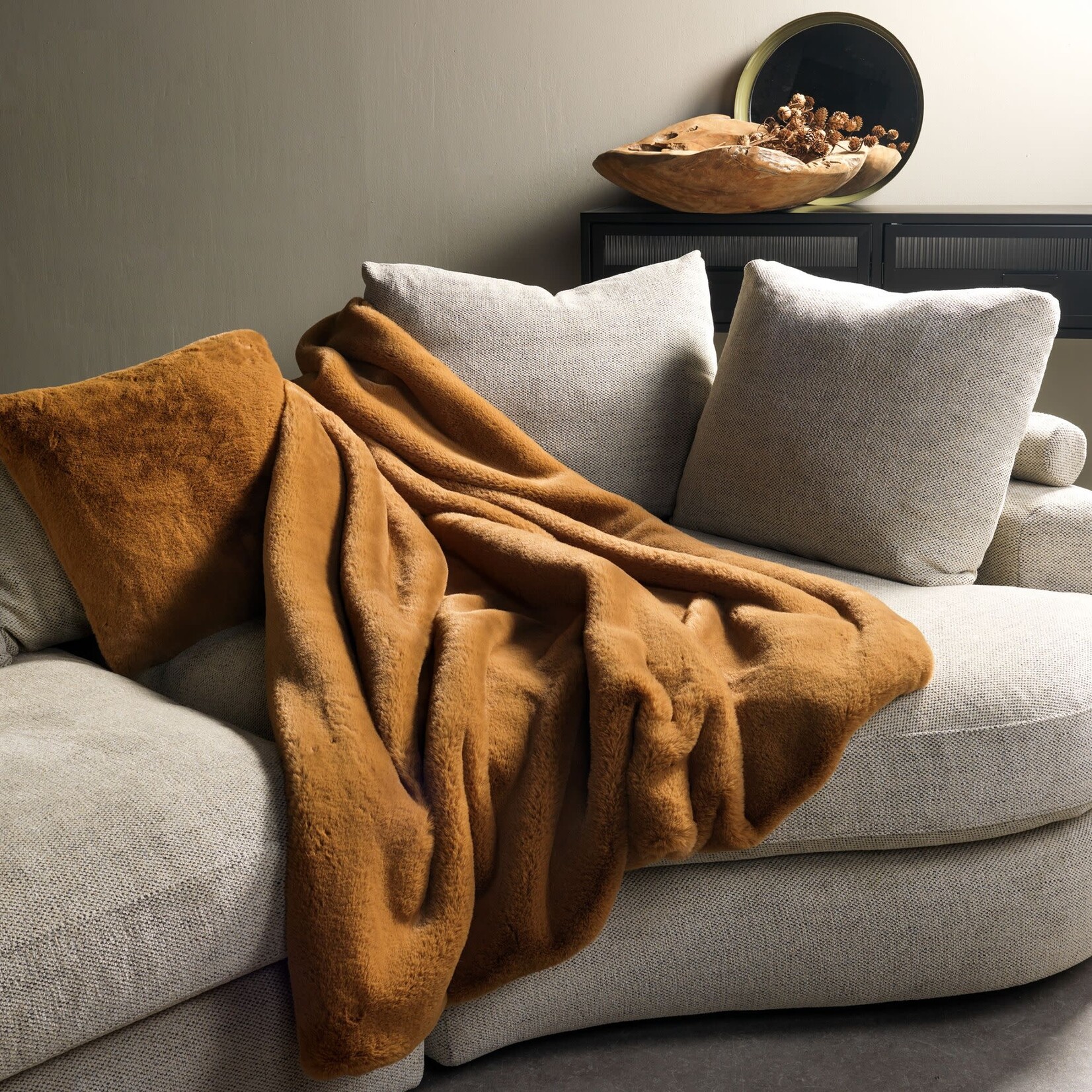 Bivouac Plaid Fourrure Tobacco Brown 140*180