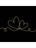 Serviettes en Papier Line of Love Black Gold
