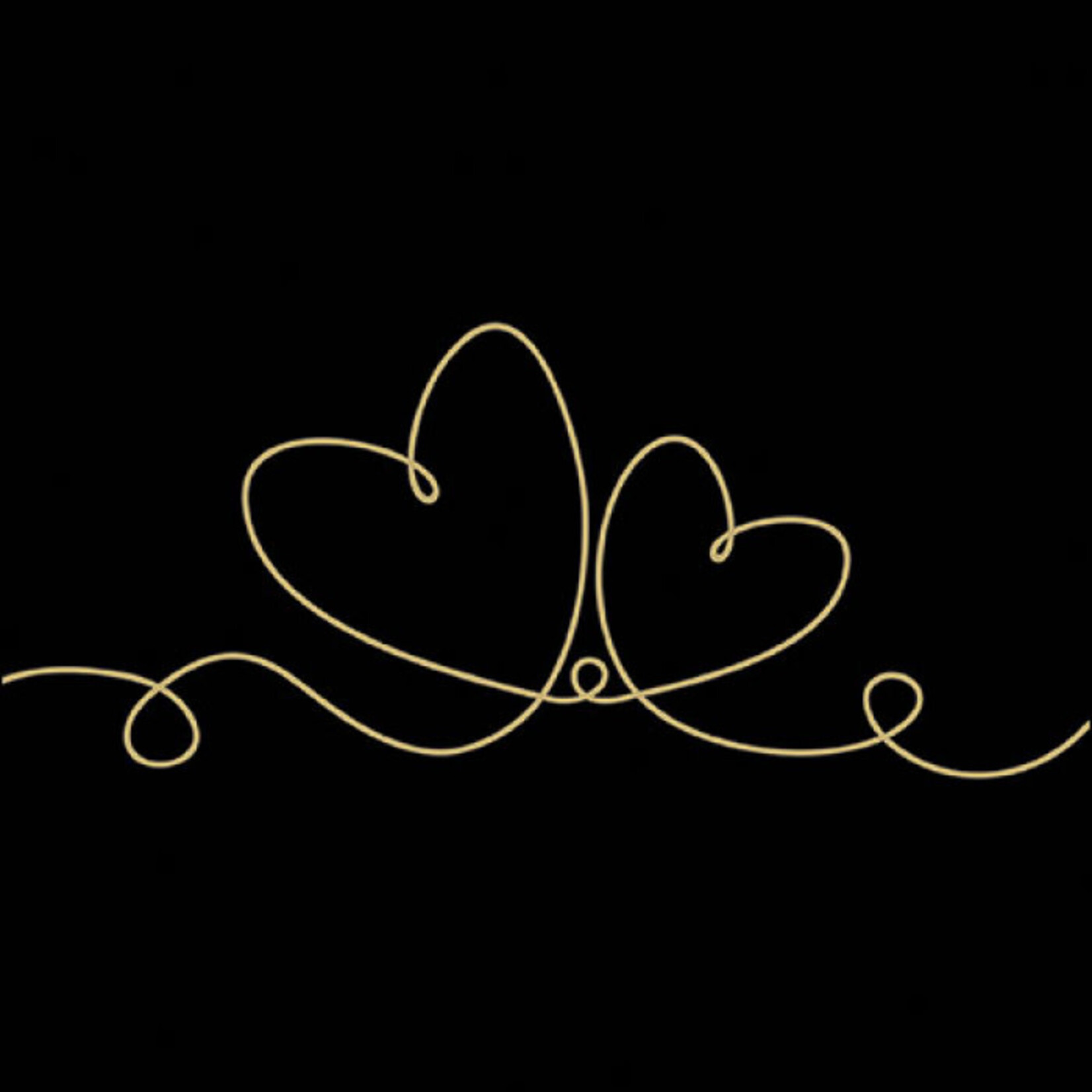 Serviettes en Papier Line of Love Black Gold