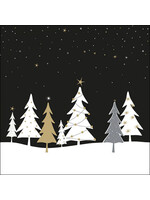Serviettes en Papier Midnight Trees Black