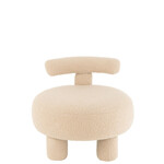 Pouf Beige Bouclettes avec Dossier