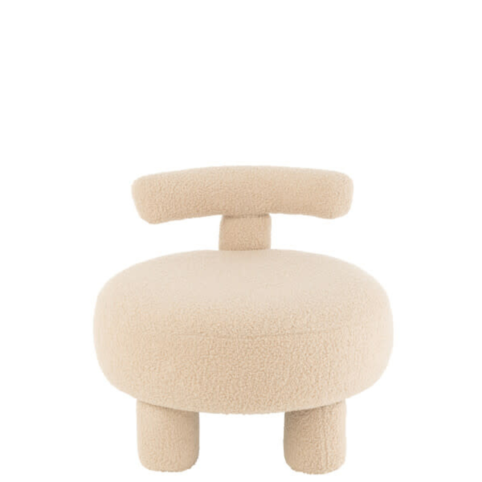Pouf Beige Bouclettes avec Dossier