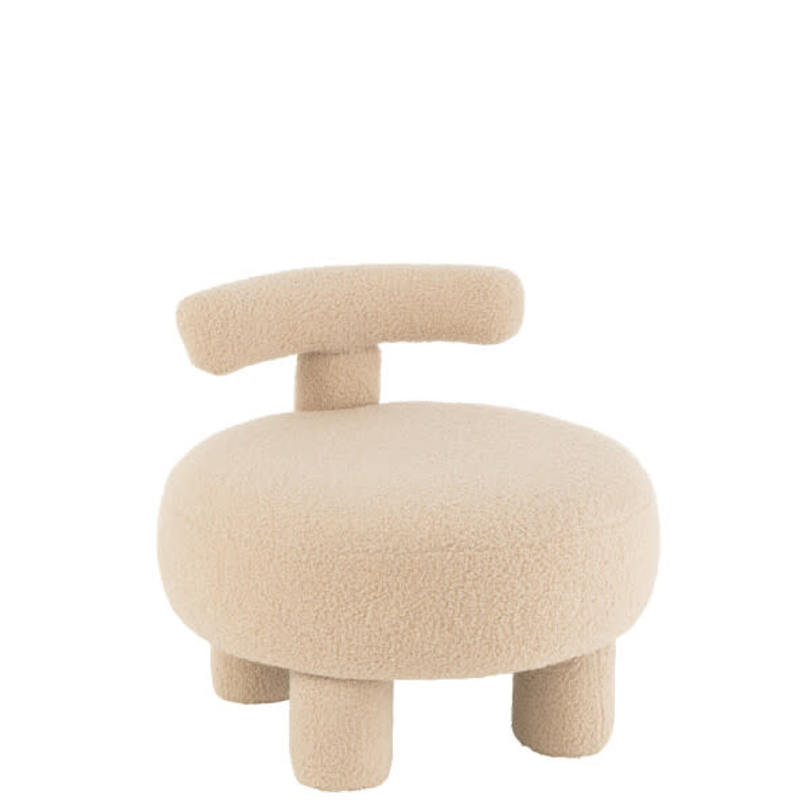 Pouf Beige Bouclettes avec Dossier