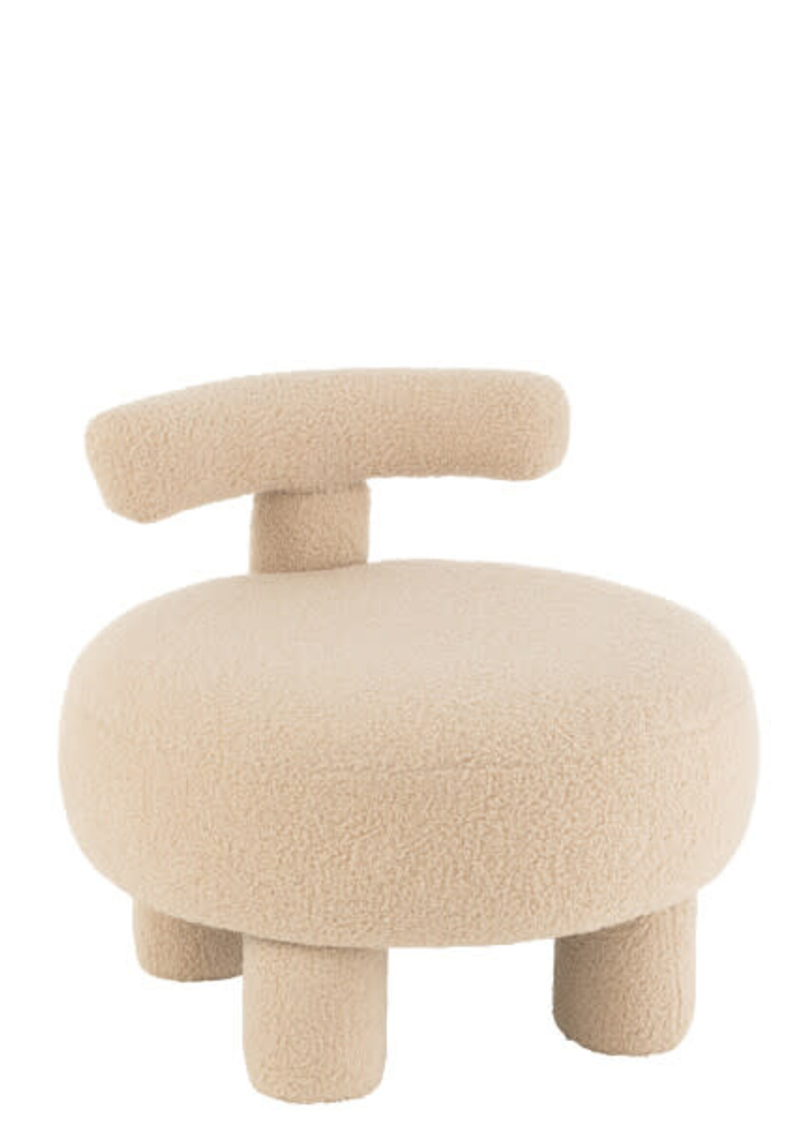 Pouf Beige Bouclettes avec Dossier