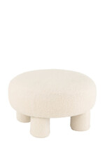 Pouf Bouclettes Rond Blanc