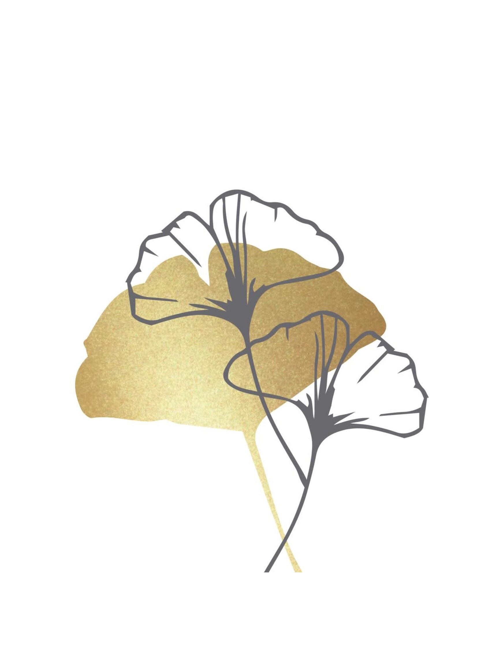 Serviettes en Papier Golden Gingko White 33*33