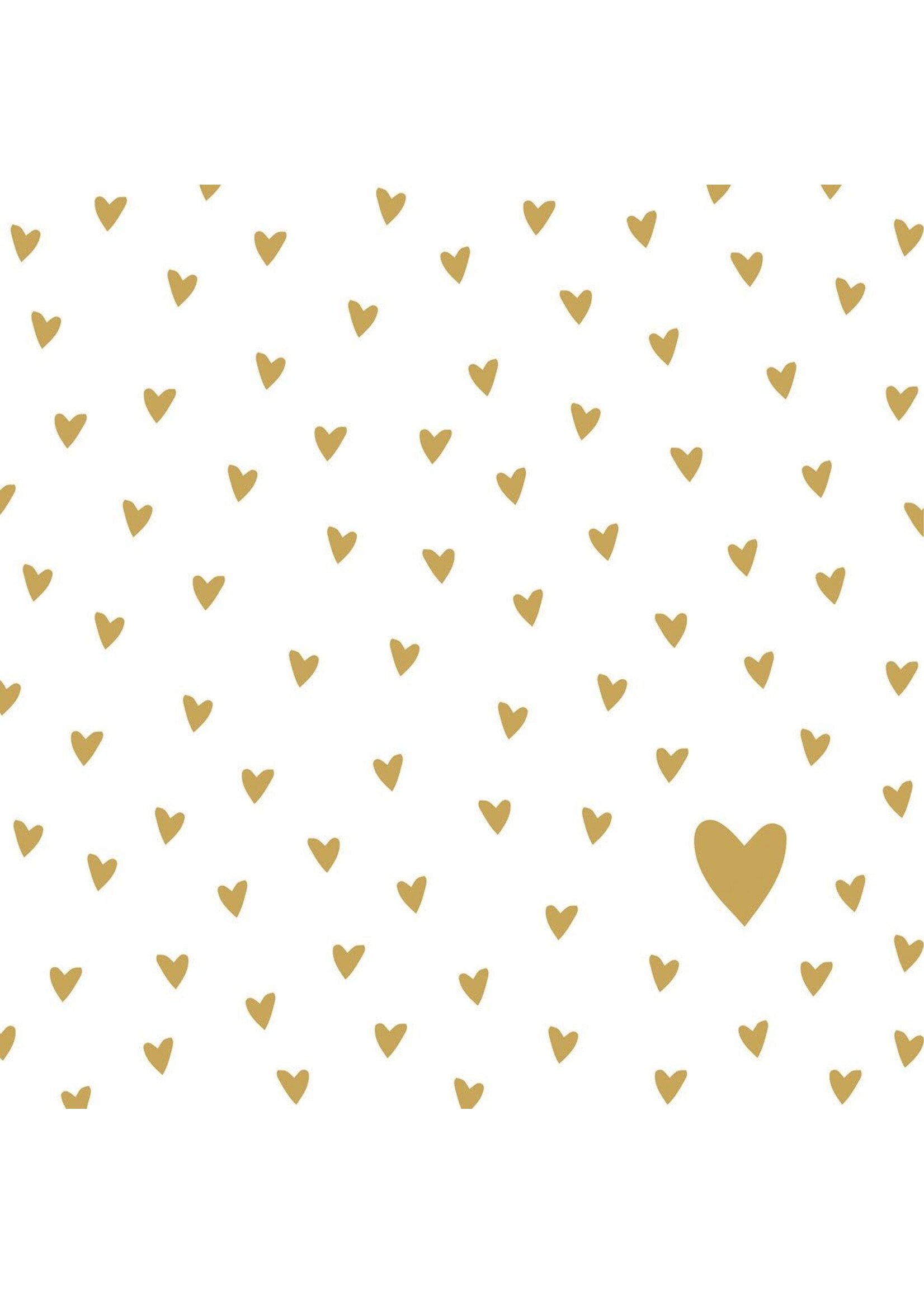 Serviettes en Papier Little Hearts Gold 33*33