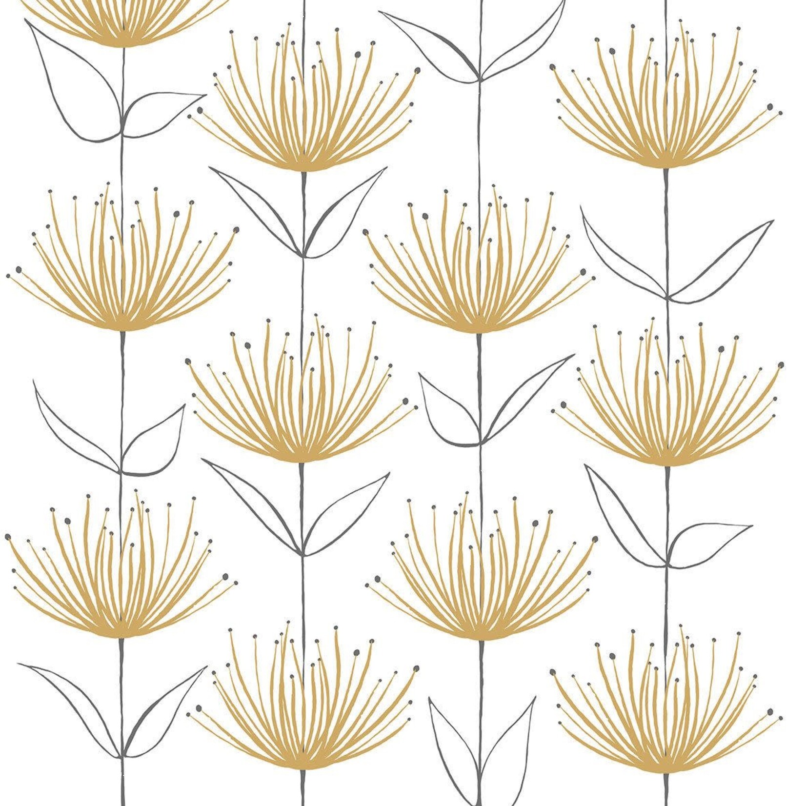 Serviettes en Papier Flowers On Fire Gold 33*33