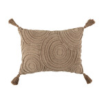 Coussin Coton Recyclé Beige Cercles