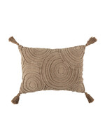 Coussin Coton Recyclé Beige Cercles