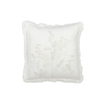 Coussin brodé Fleurs Blanc