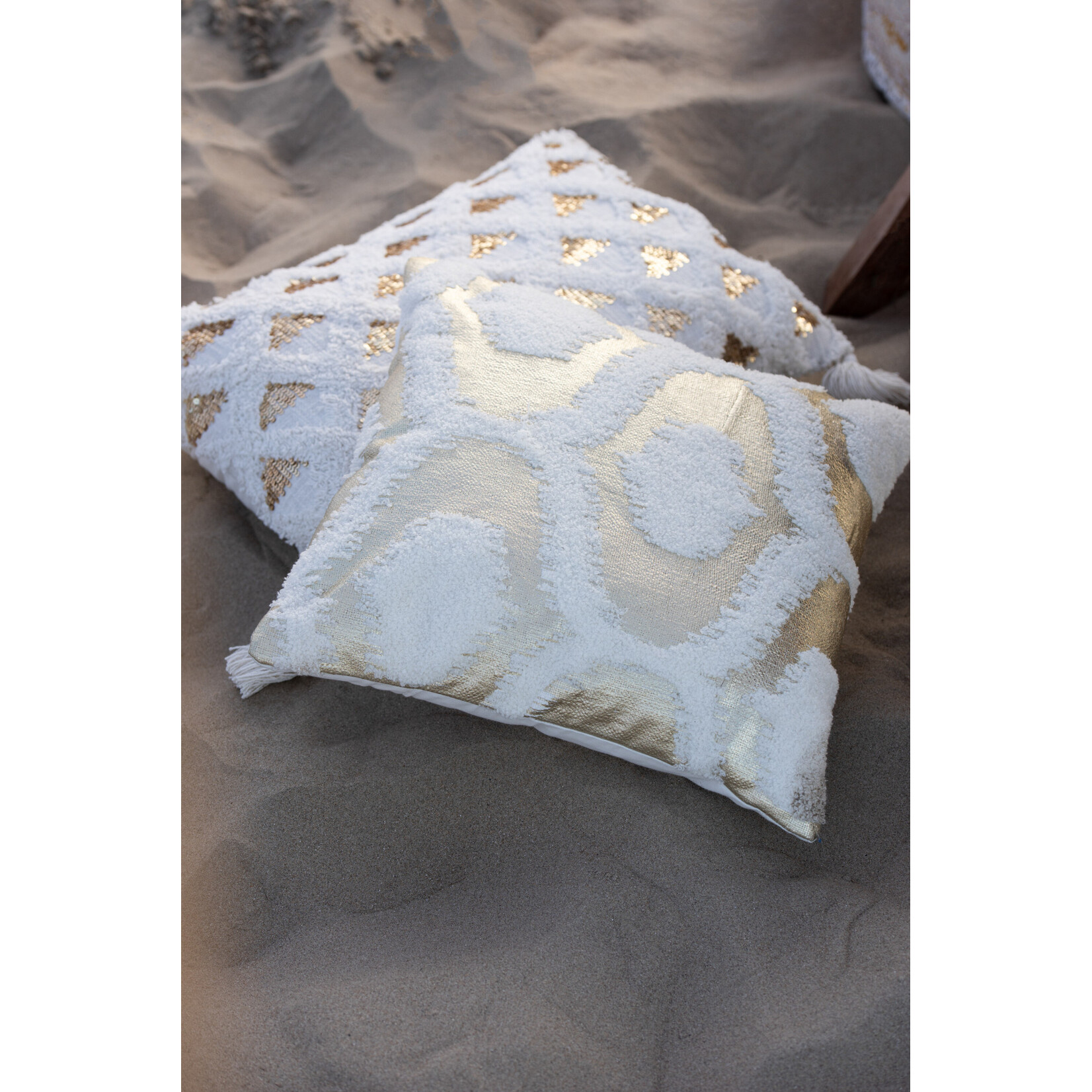 Coussin blanc et Or 45*45 cm
