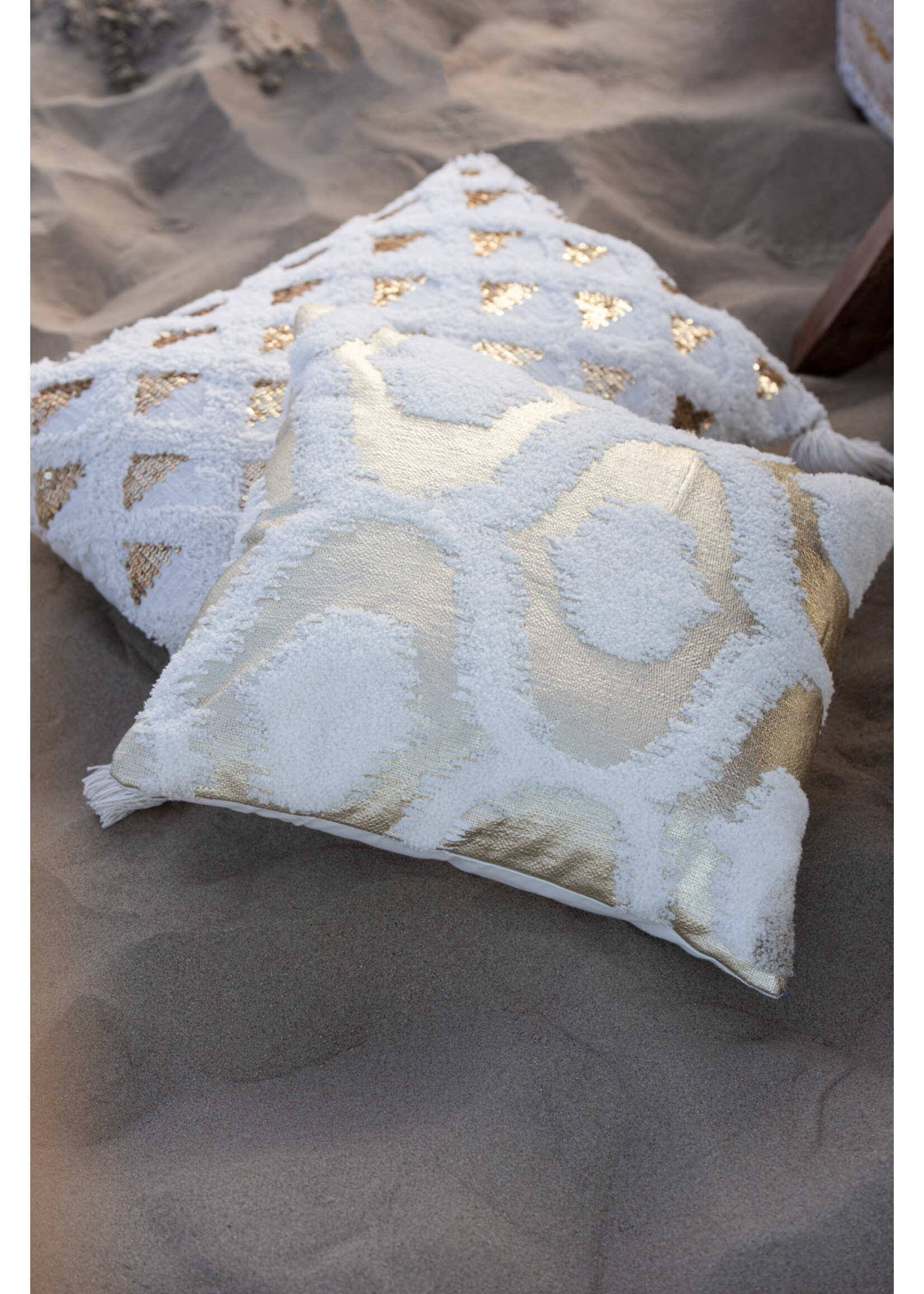 Coussin blanc et Or 45*45 cm