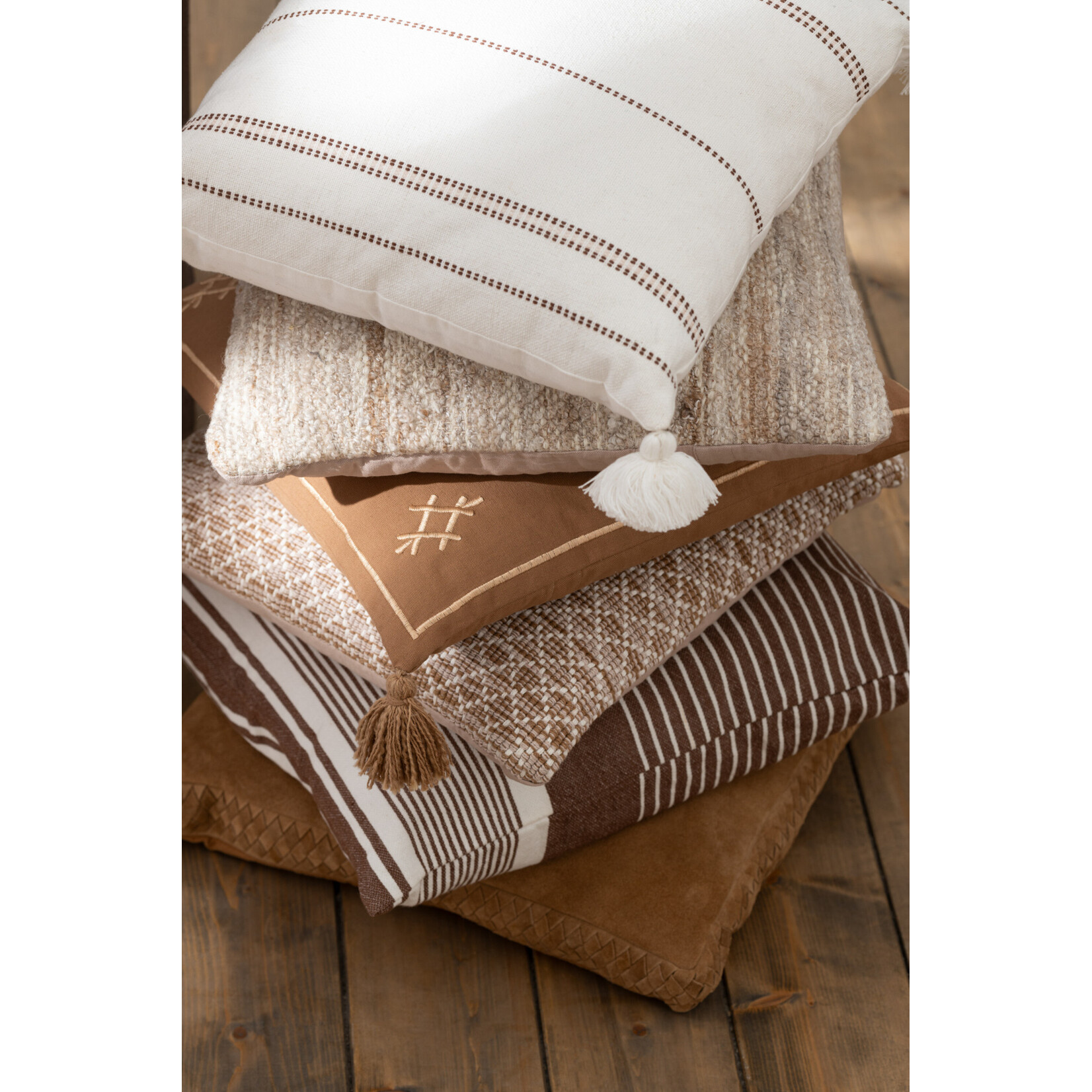 Coussin Tissé Beige 45*45 cm