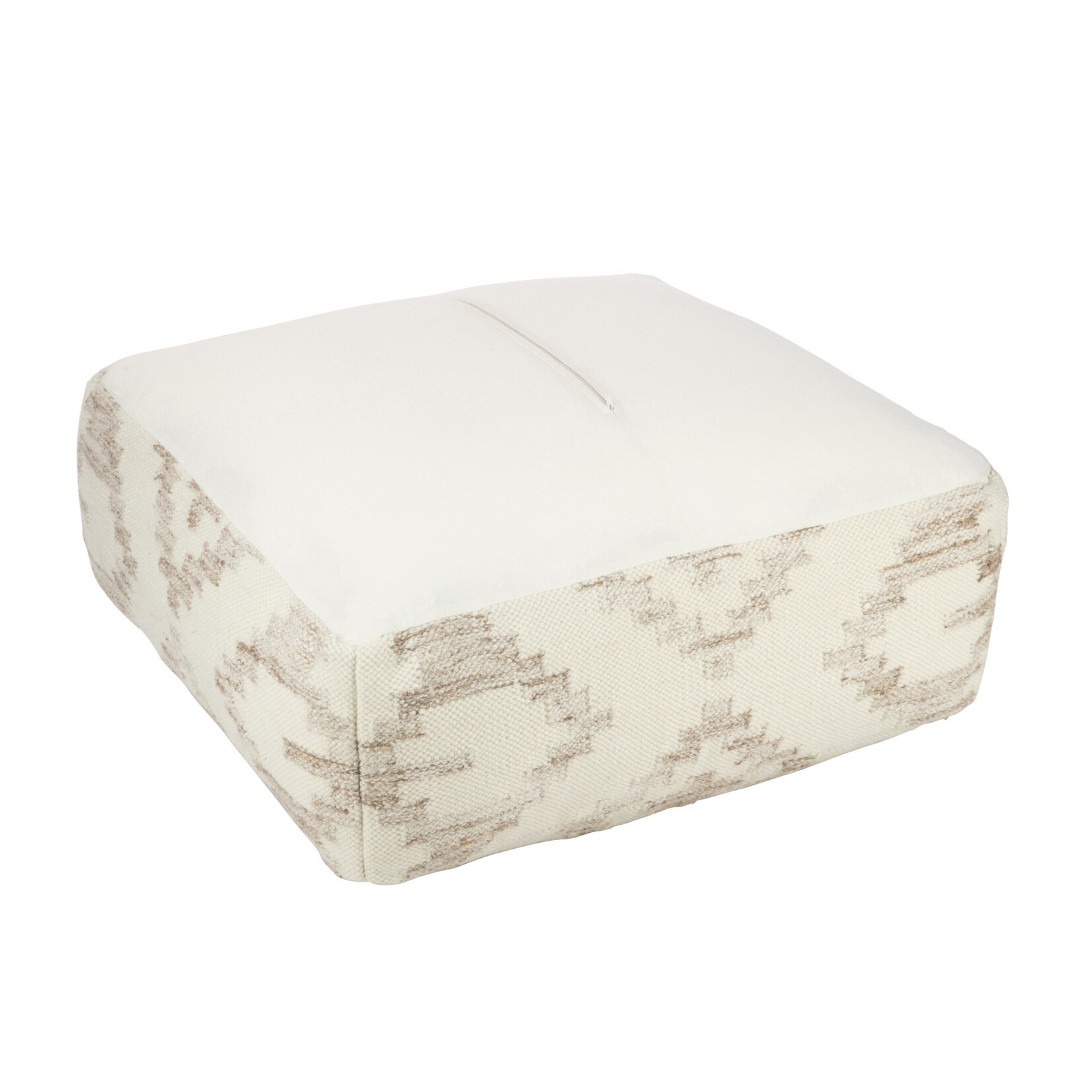 Pouf Ethnique Blanc Beige 80*80*30