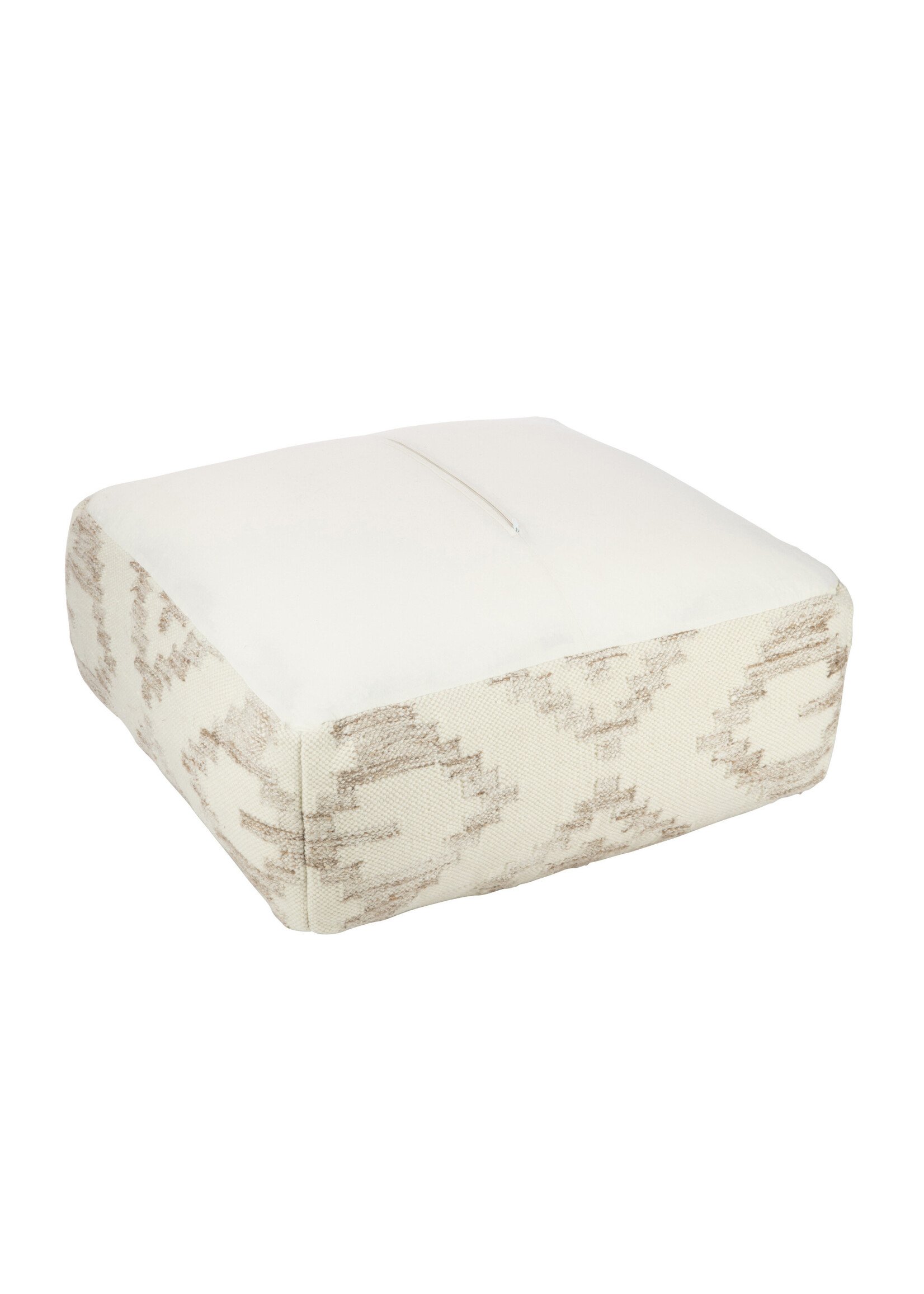 Pouf Ethnique Blanc Beige 80*80*30