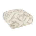 Pouf Ethnique Blanc Beige