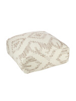 Pouf Ethnique Blanc Beige