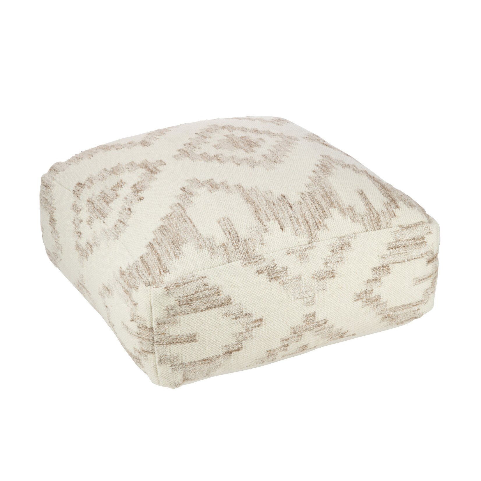 Pouf Ethnique Blanc Beige 80*80*30